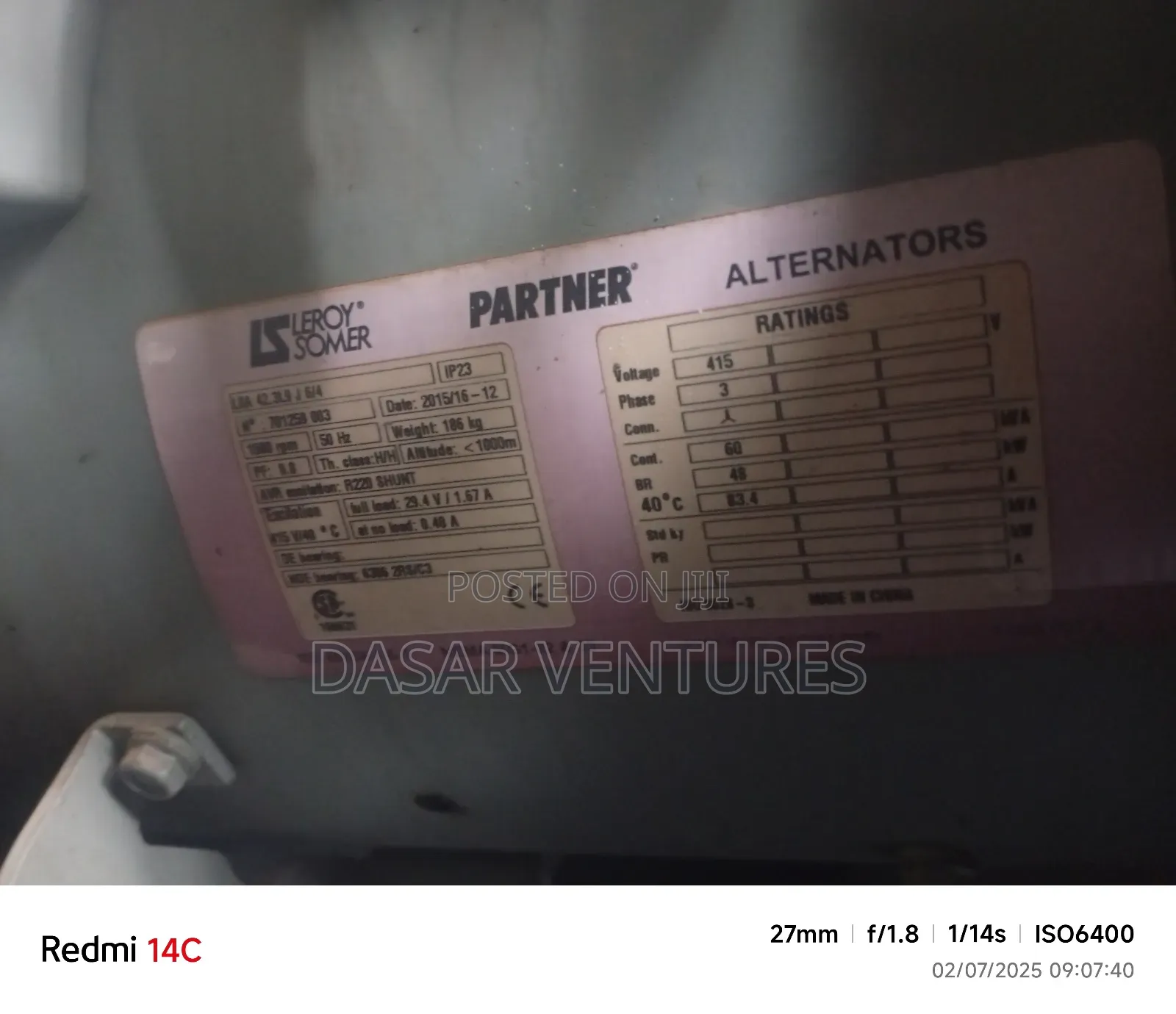 Generator Sale 60kva Perkins