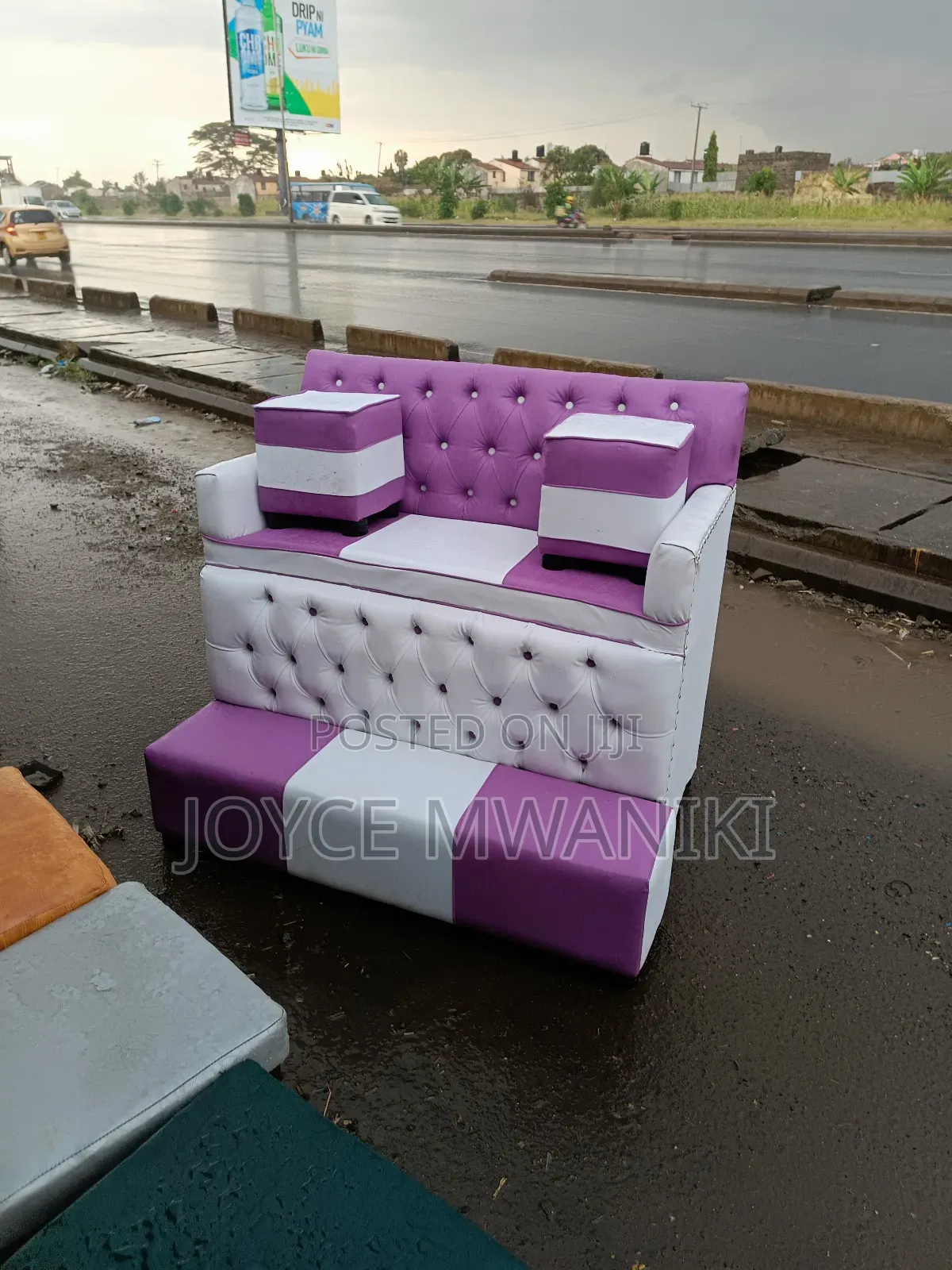 2 Seater Pedicure Seat, Purple/ White 