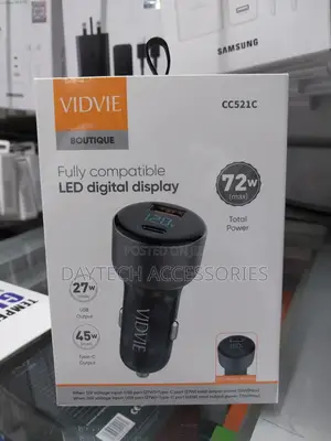 Vidvie Cc521c Car Charger With Led Digital Display 72w.