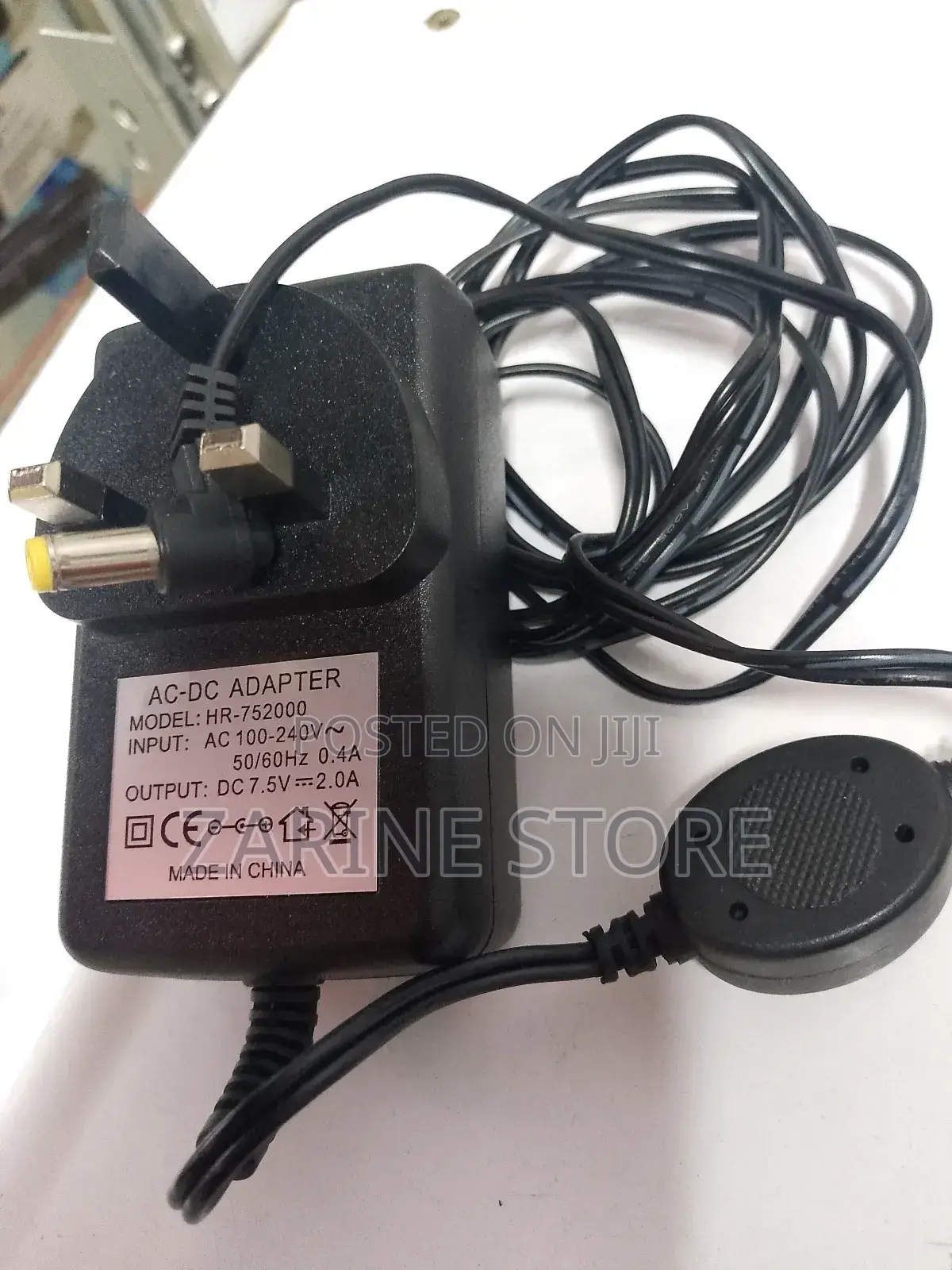 Ac-Dc Adaptor Input Ac 100-240v, 0.4a Output: Dc 7.5v 2.0a