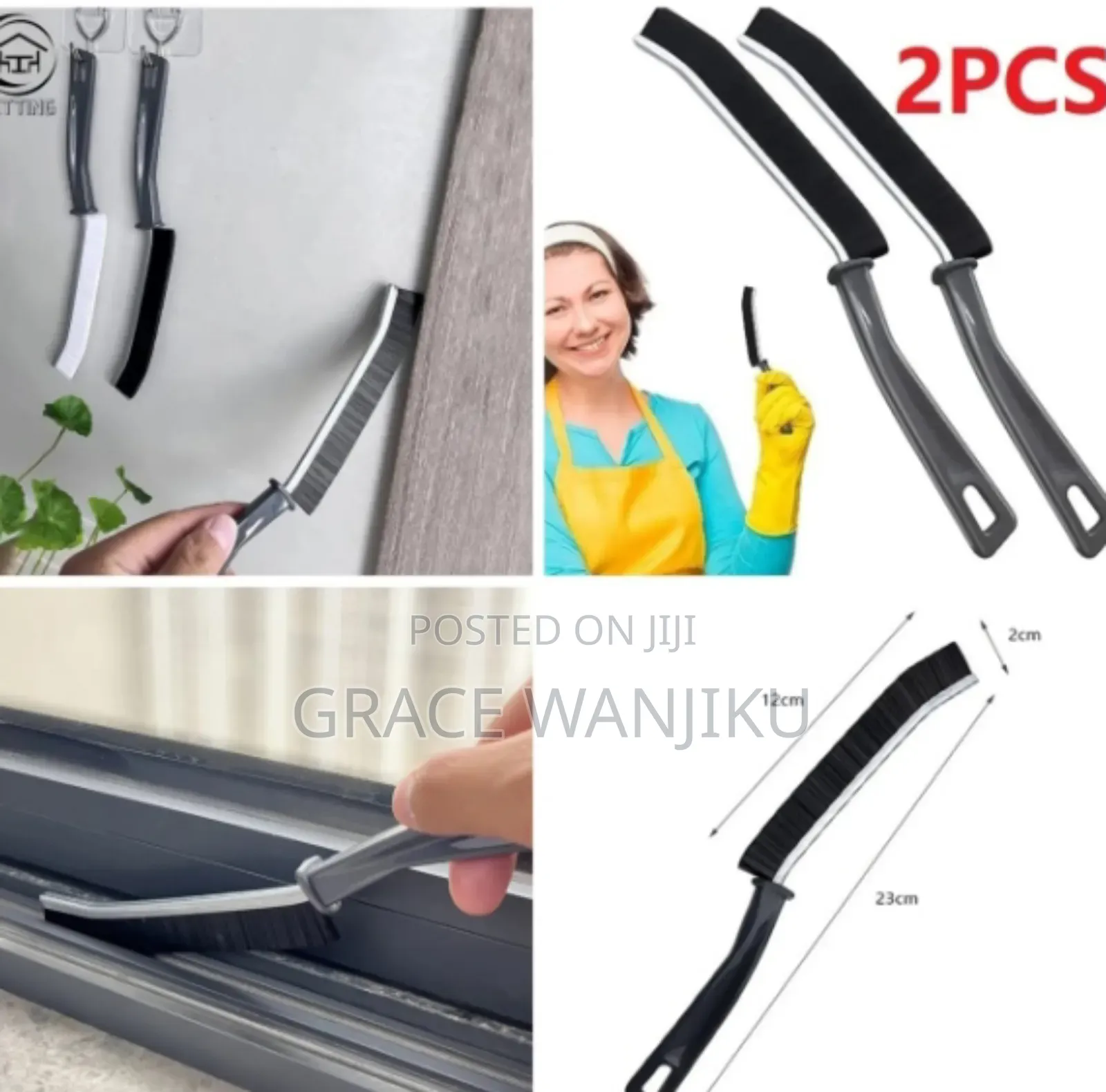 2 Piece Hard Bristled Crevice Brush