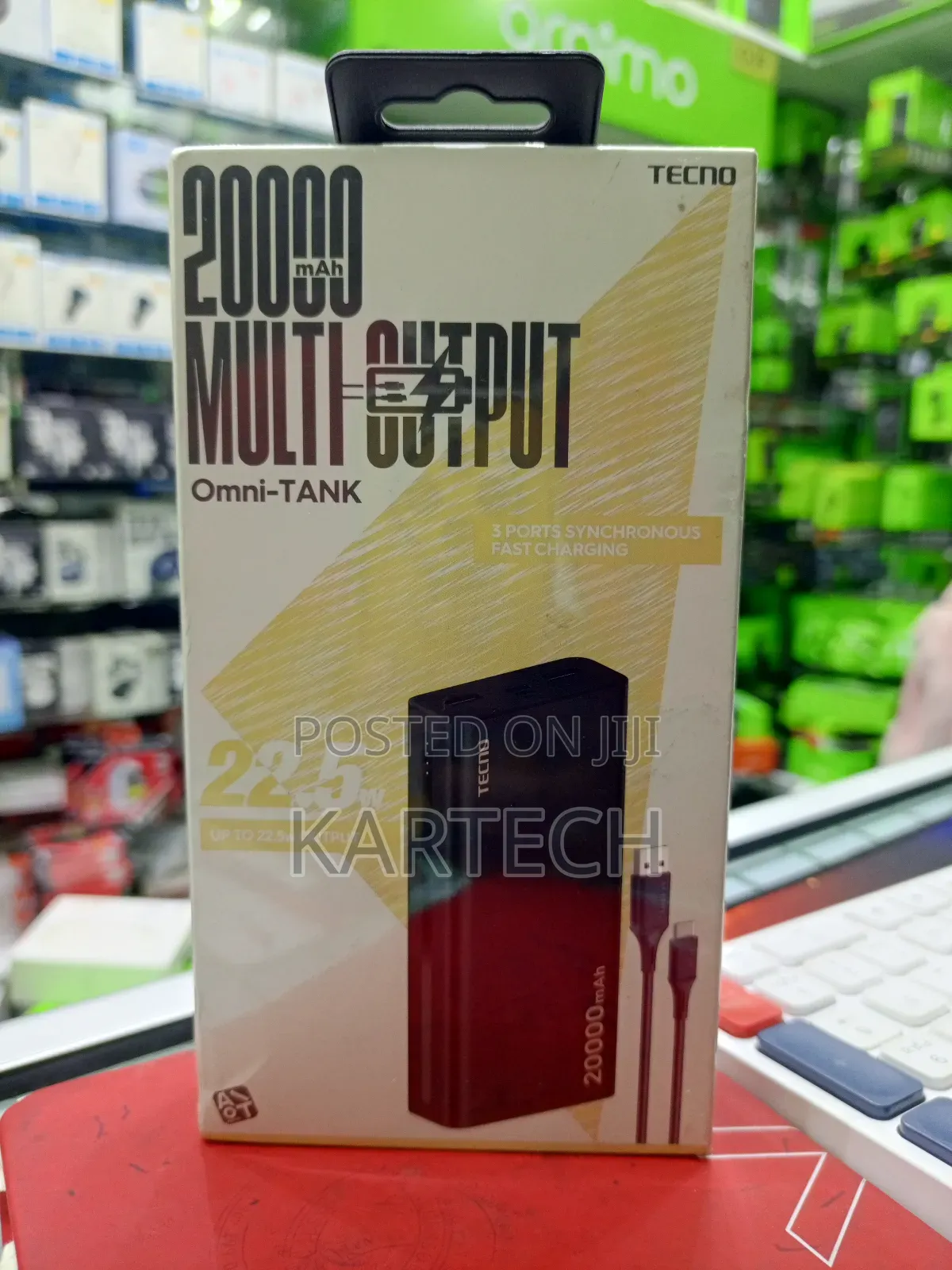 Tecno TPB-203 20000mah 3 Ports Omni Tank Power Bank