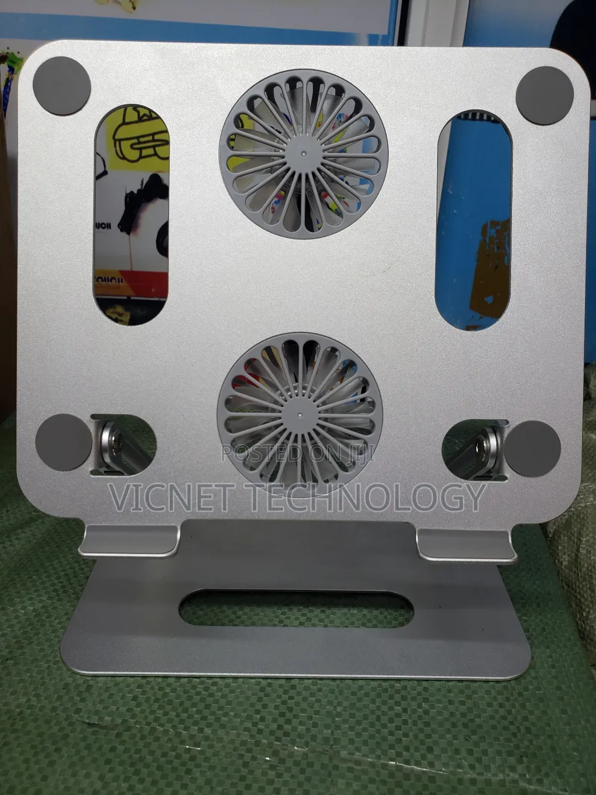 Dual Fun Laptop Cooling Pad With Adjustable Height and Angle