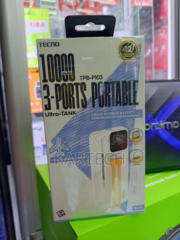 Tecno TPB-103 10000mah Ultra Power Bank With Led Display - main view