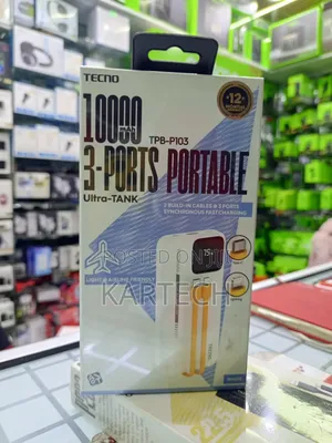 Tecno TPB-103 10000mah Ultra Tank Power Bank With 3 Ports
