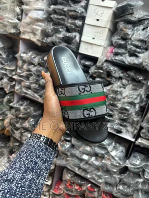 Quality Leather Designer Gucci Open Slide Shoes