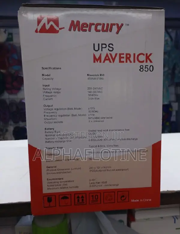 Mercury Maverick 850 Ups Offline 850va 2x Universal Socket