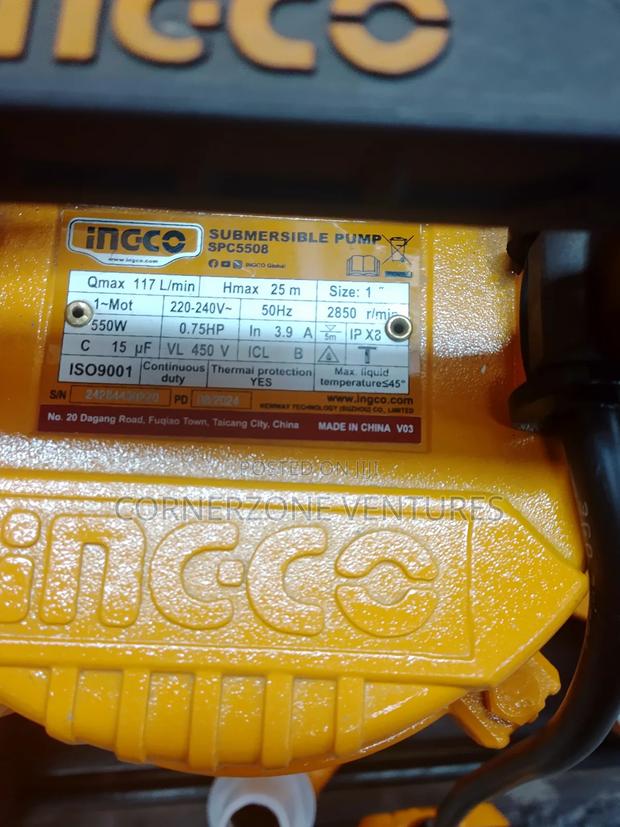 0.75hp Ingco Submersible Pump/ Submersible Pump - thumbnail 2