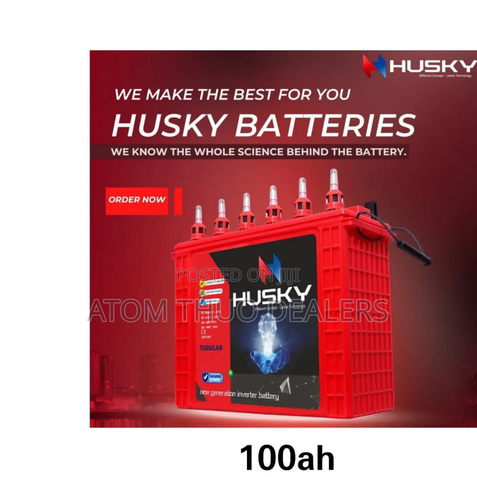 Husky 100ah Tall Tubular Solar Battery Made in India