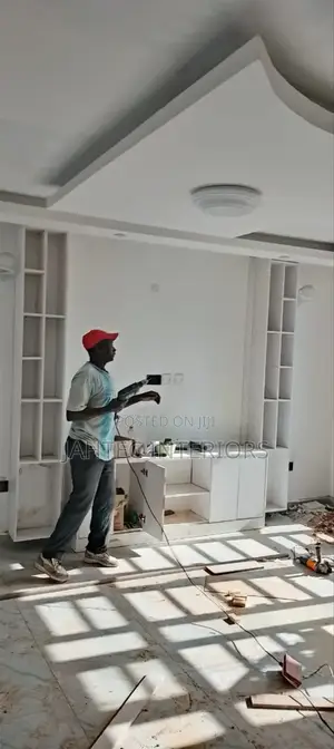 Tv Stand Gypsum Work and Carpentry Work
