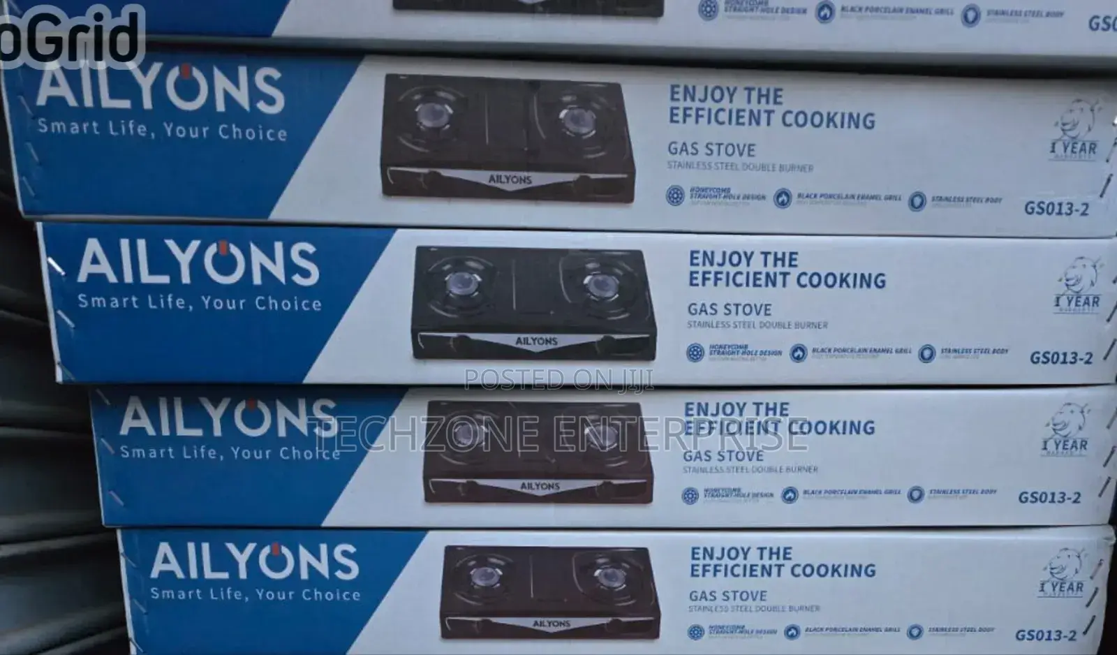 Ailyons Stainless Tabletop 2 Burner Gas Cooker - Black