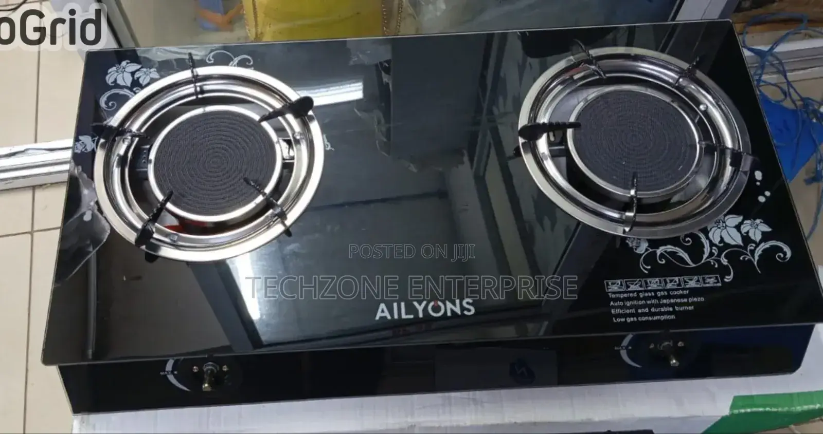 Ailyons (Gs-303) Infrared 2 Burner Tabletop Gas Cookers