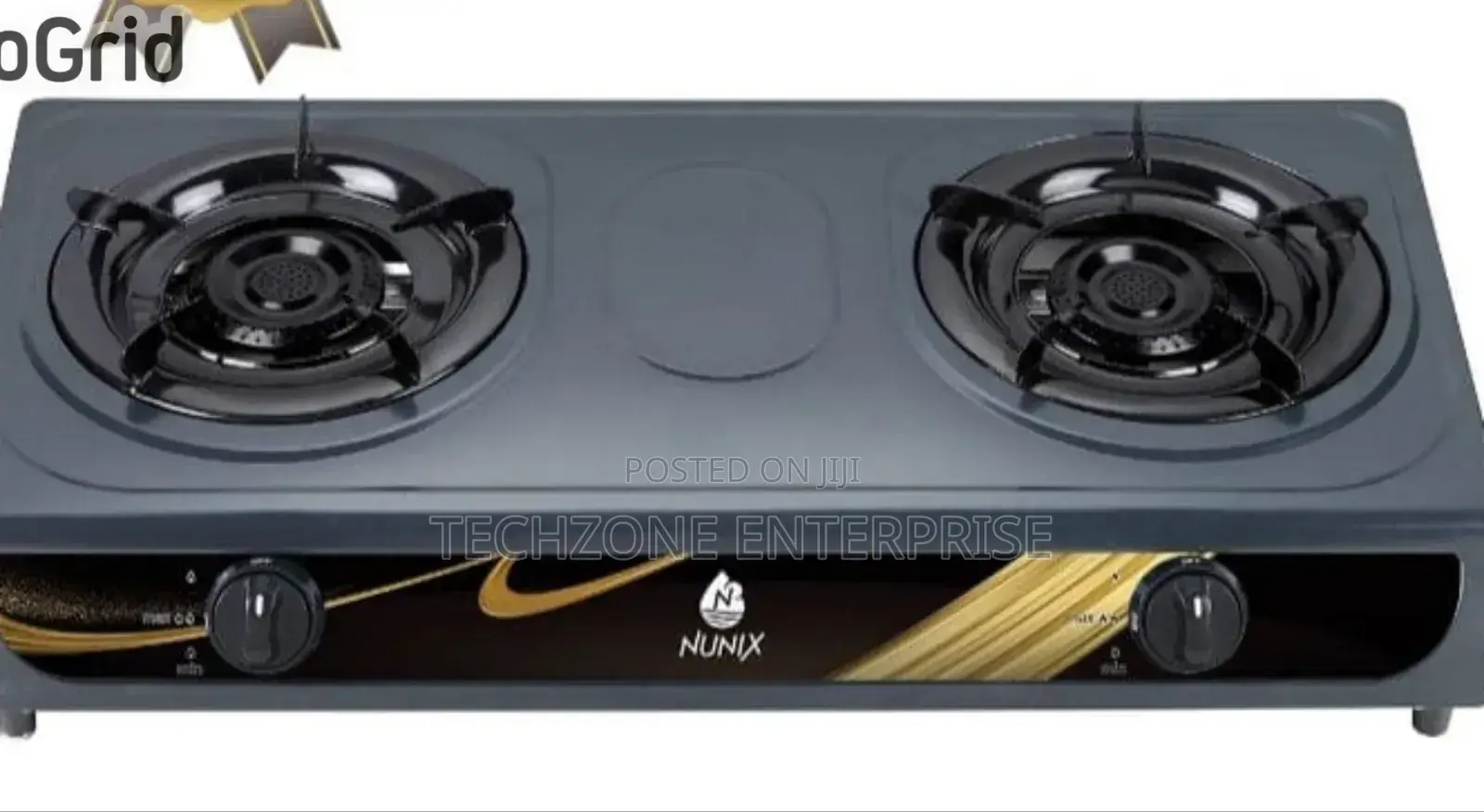 Nunix Stainless Steel Table-Top Double 2 Burner Gas Cooker
