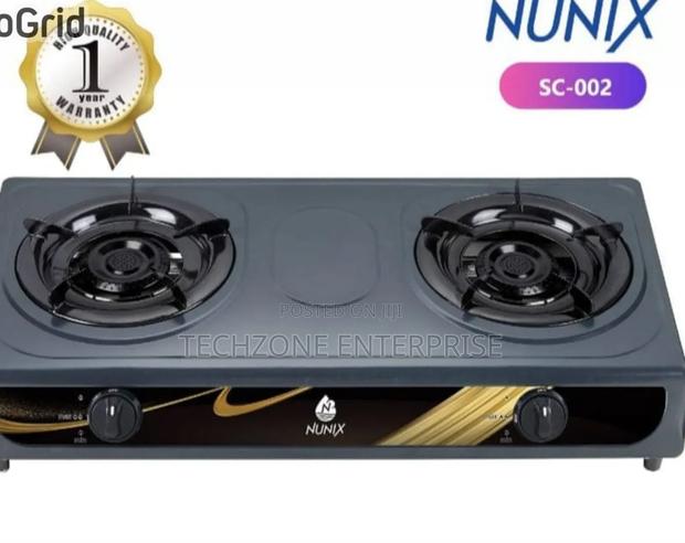 Nunix Stainless Table Top 2 Burner Gas Cooker Auto Ignition,