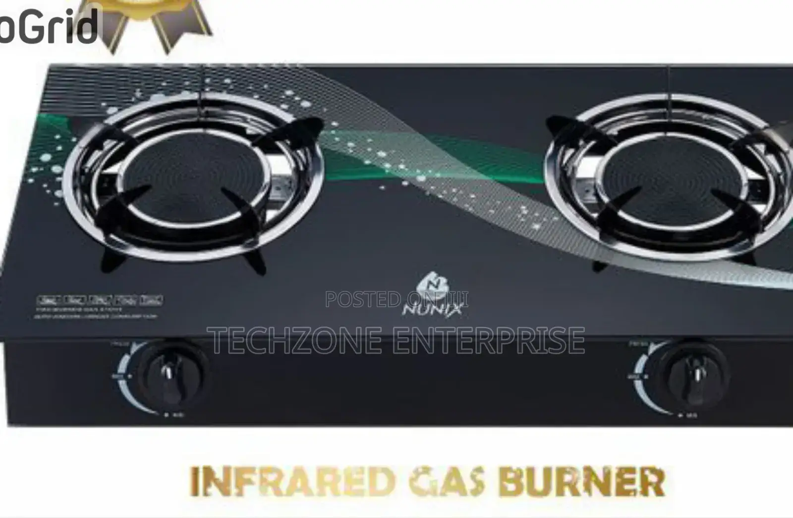 Nunix Infrared 2burner Tabletop Gas Cooker Auto Ignition,
