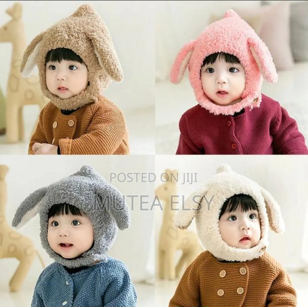 Wool Winter Children Hat Plus Fleece Long Ear Kids Caps - main view