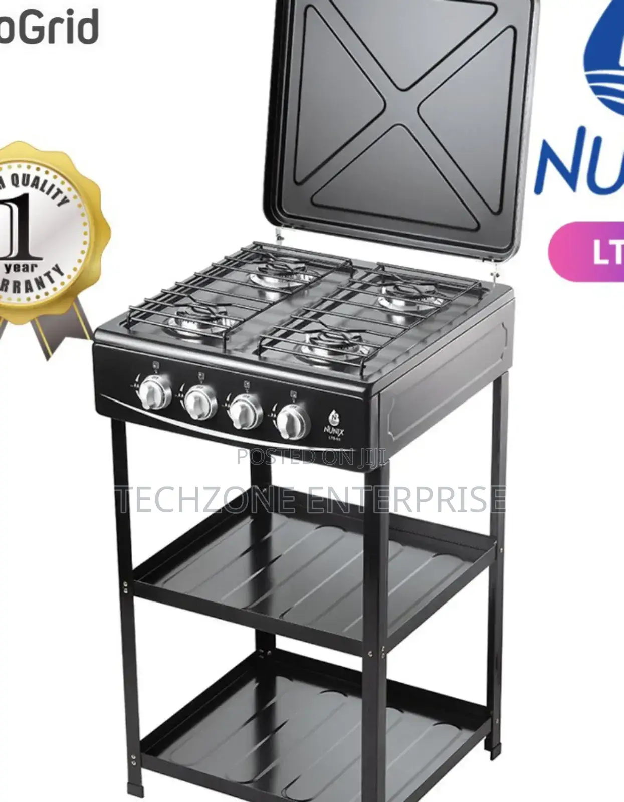 Nunix LTS-01 4-Gas Stand Cooker With Shelf Auto Ignition,