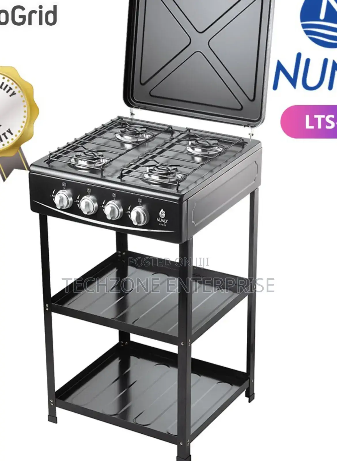 Nunix LTS-01 4 Full Gas Stand Cooker With Storage Shelves