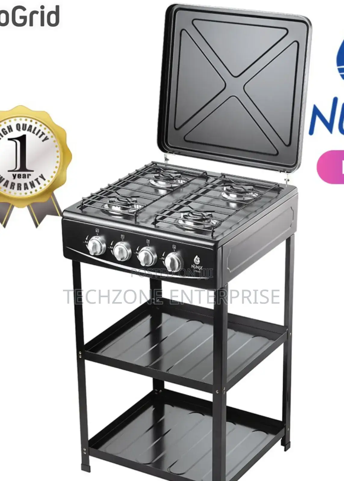 Nunix Durable Full Gas Standing Cooker With Shelf