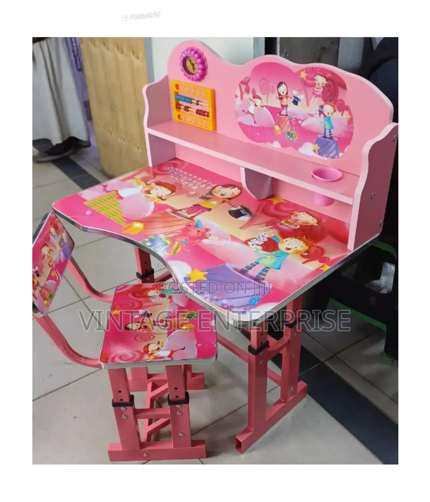 Kids Study Table in Pink
