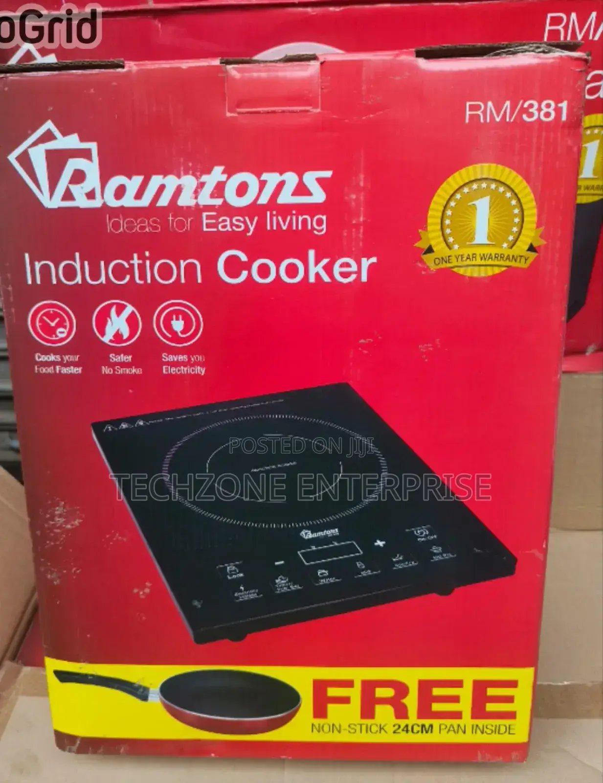 Ramtons Rm381 Single Induction Cooker With Pan Touch Sensor,