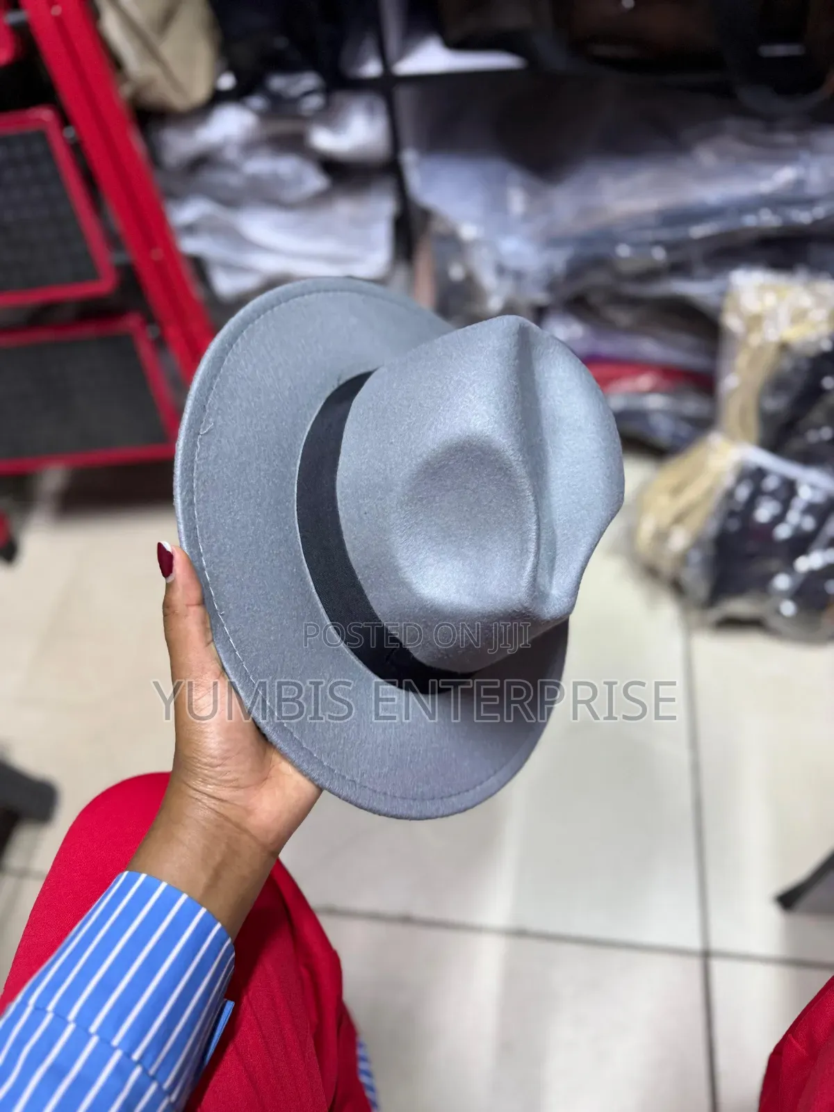Grey Wide Brim Unisex Fedora Hat