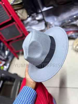 Grey Wide Brim Unisex Fedora Hat