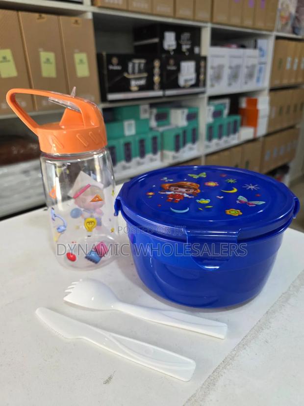2pcs Cartoon Themed Kids Lunch Box
