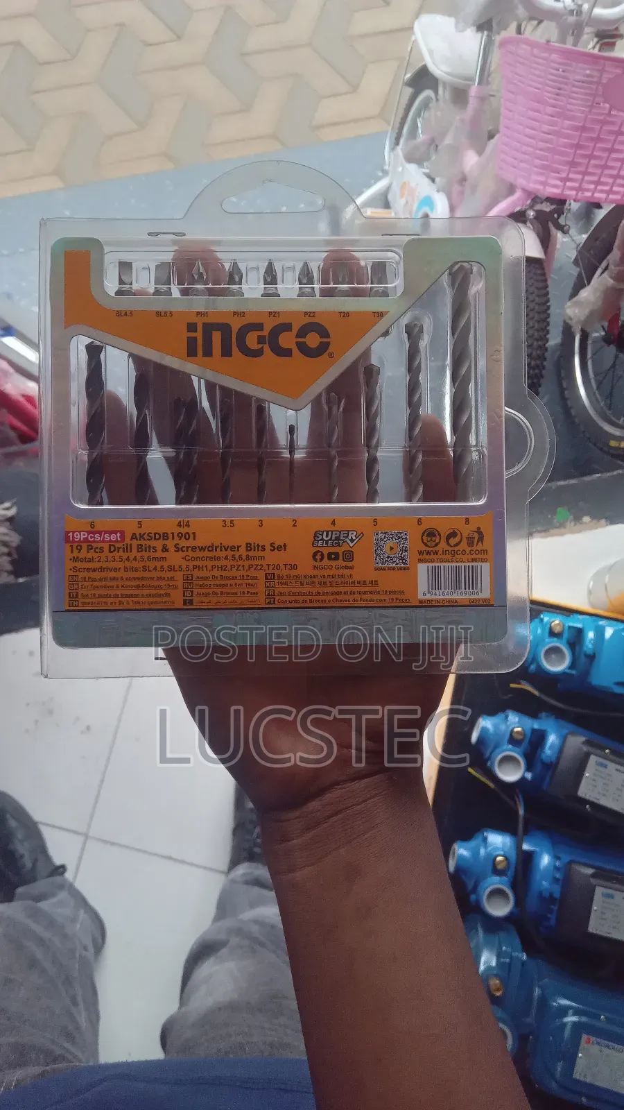 Ingco Aksdb1901 19 Pcs Drill Bits And Screwdriver Bits Set.