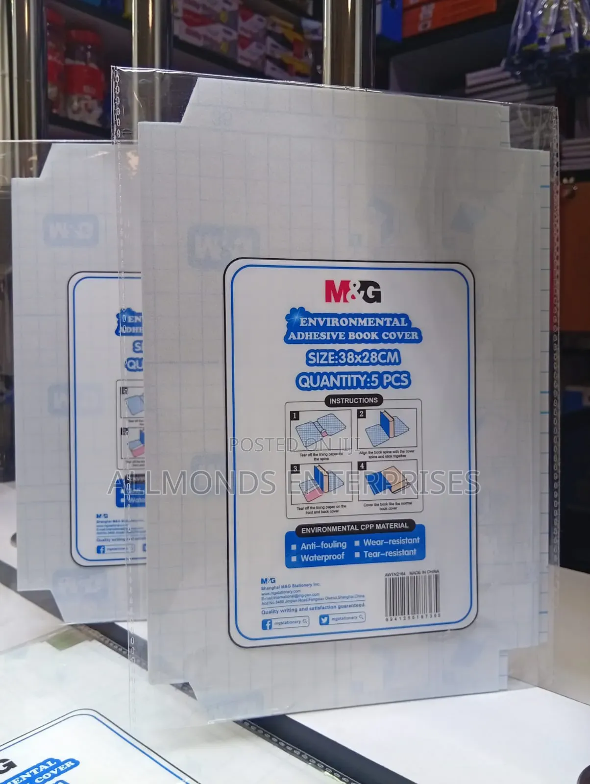 M G A5 Adhesive Book Covers- A Packet of 5pcs
