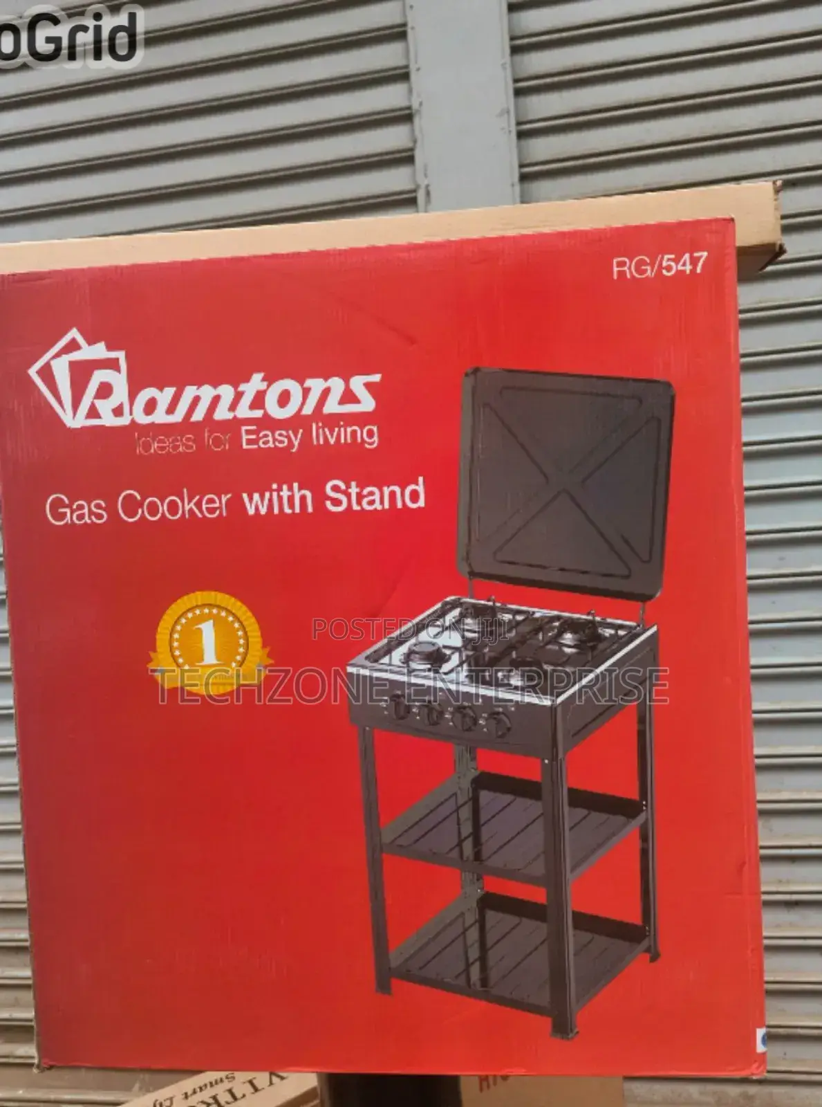 Ramtons 4 Burner Standing Cooker With Shelf,Auto Ignition,