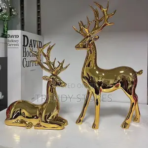 Golden Deer Resin Sculpture
