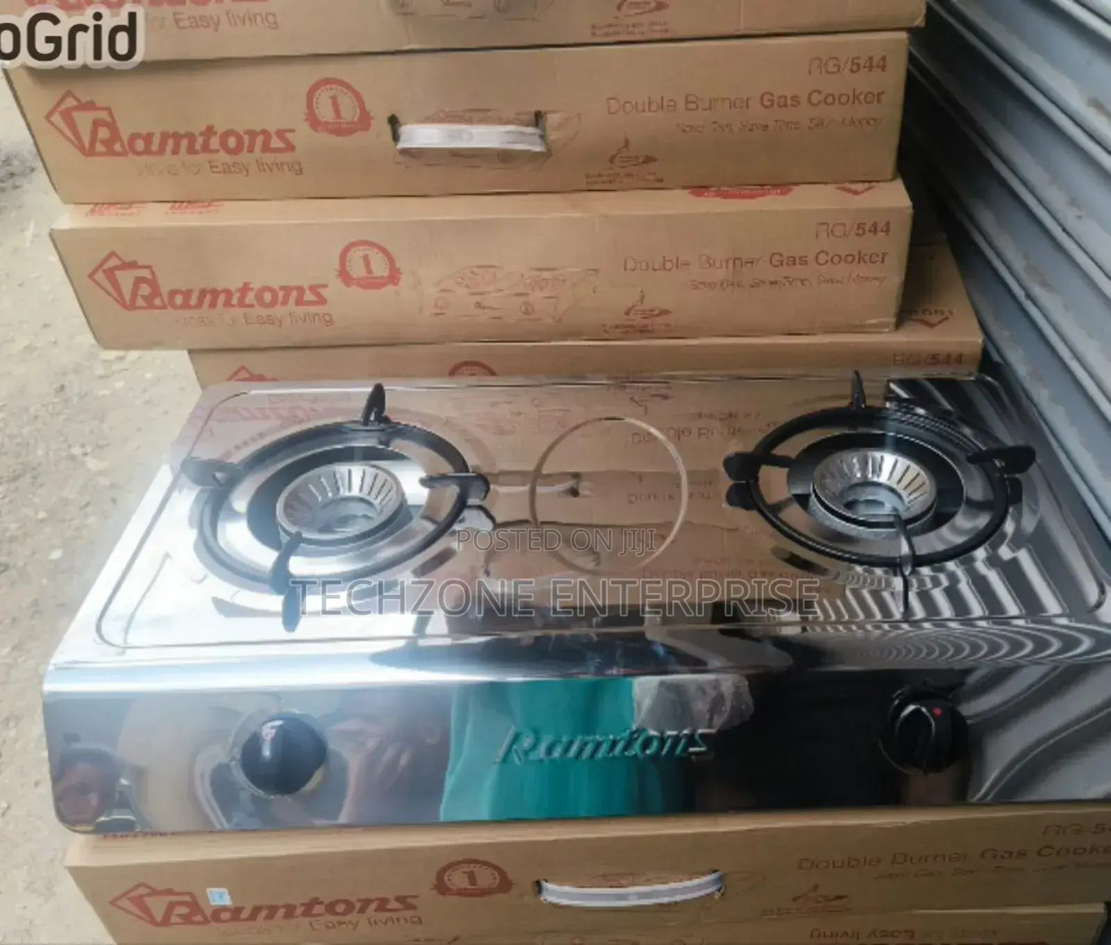 Ramtons Rg/544 Double Burner Gas Cooker Auto Ignition