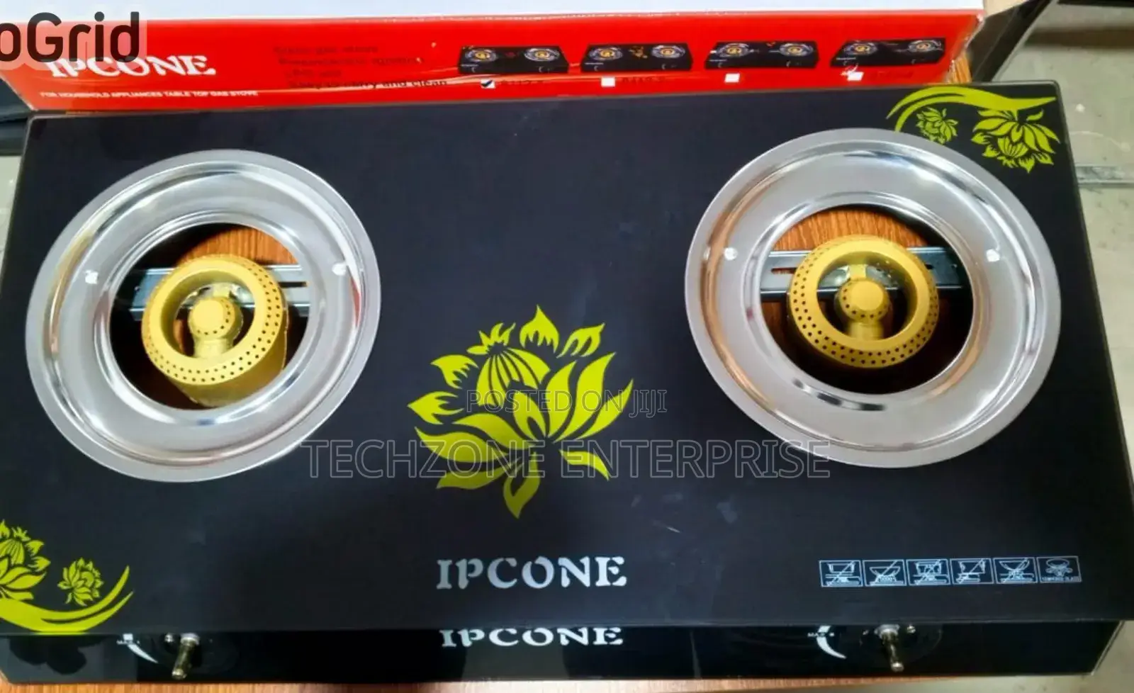 Ipcone 2 Double Burner Glass Table Top Gas Cooker