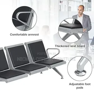 Heavy Duty Steel 3-Link Office Waiting Bench