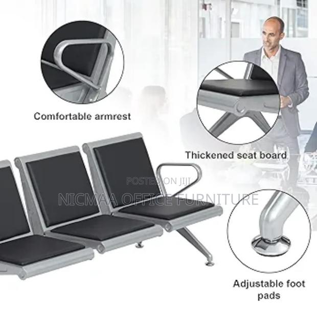 Heavy Duty Steel 3-Link Office Waiting Bench - thumbnail 2