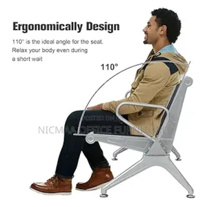 Heavy Duty Steel 3-Link Office Waiting Bench