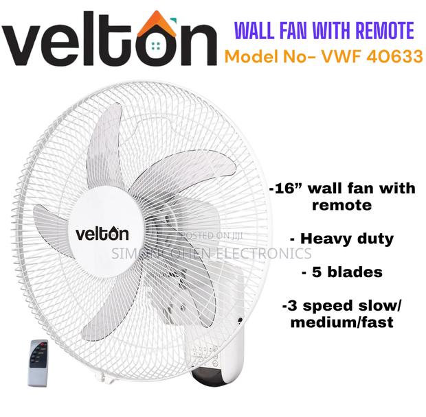 Heavy Duty Velton 16" Wall Fan With Remote