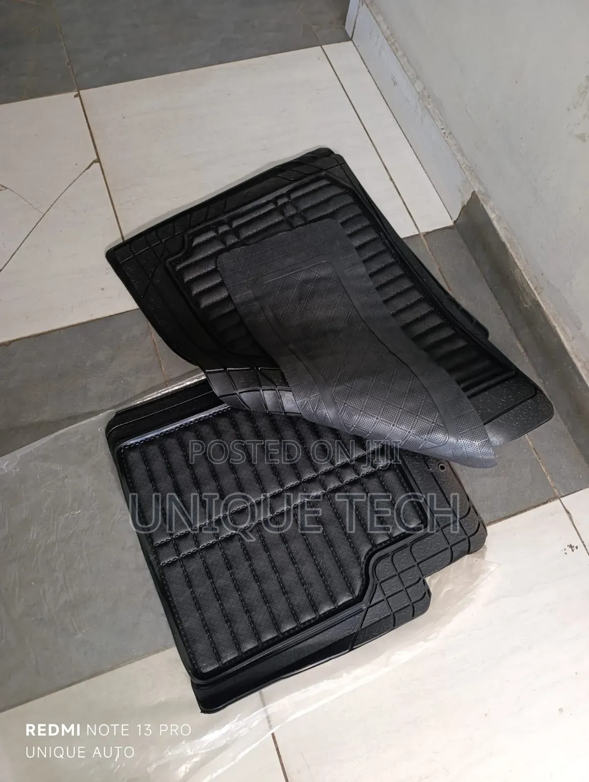 3d Full Floor Mats 5pcs / Plain Black Rubber Set