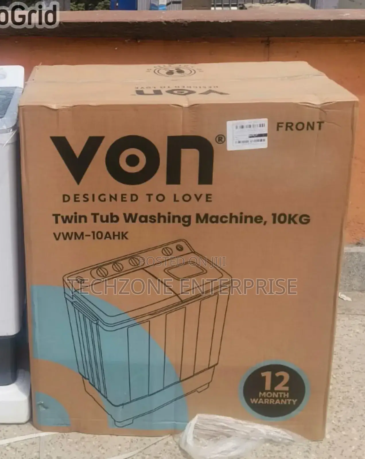 Von (Vwm-10ahk)10kg Twin Tub Washing Machine - White ,