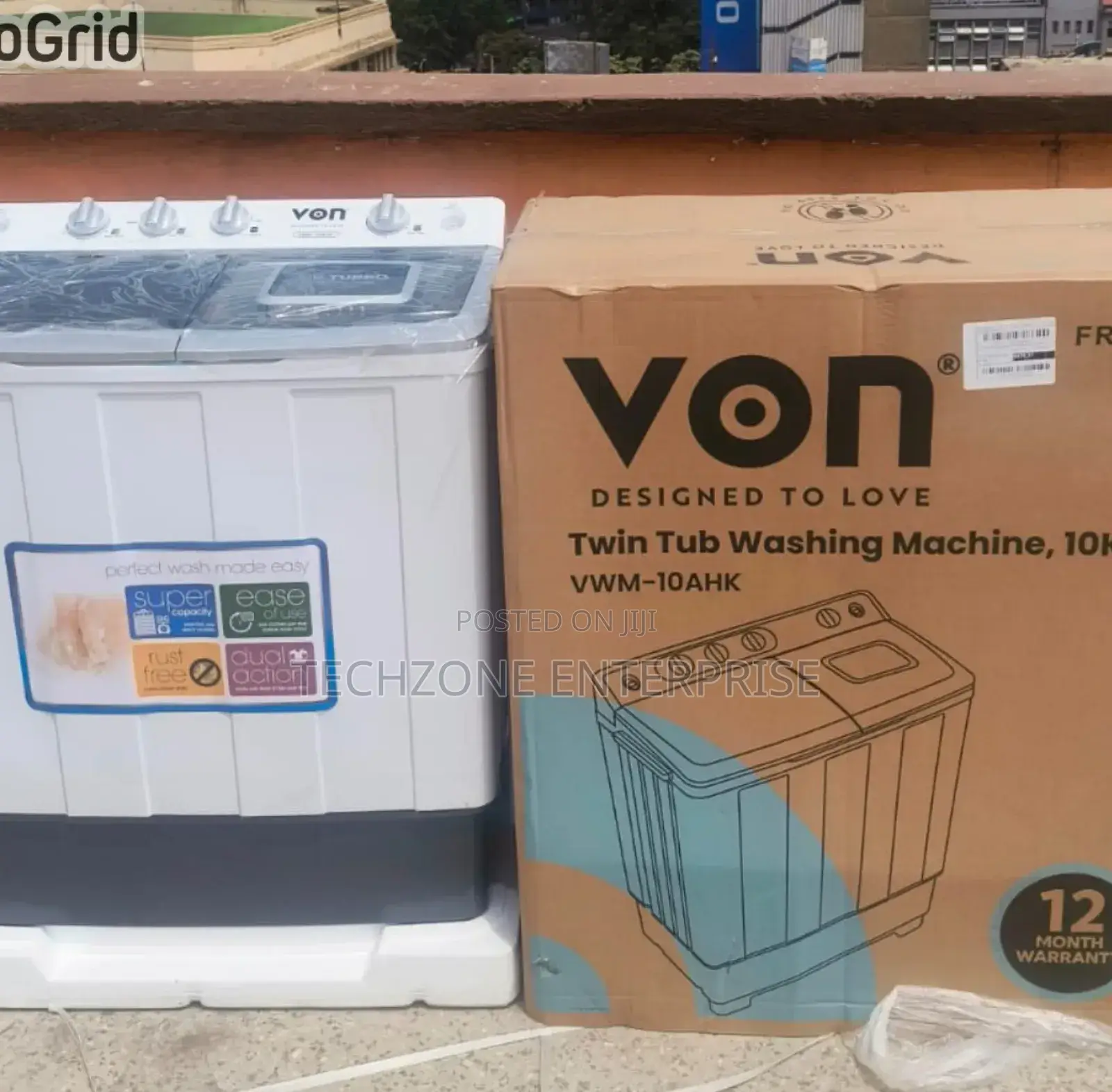 Von 10kg Twin-Tub Machines With Multiple Washing Program 