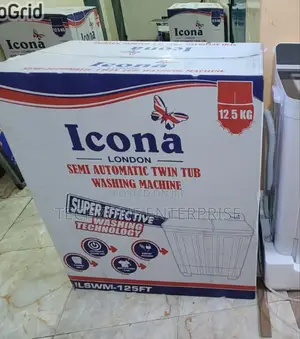 Icona 12.5kgs Twin Tub Washing Machine - White 