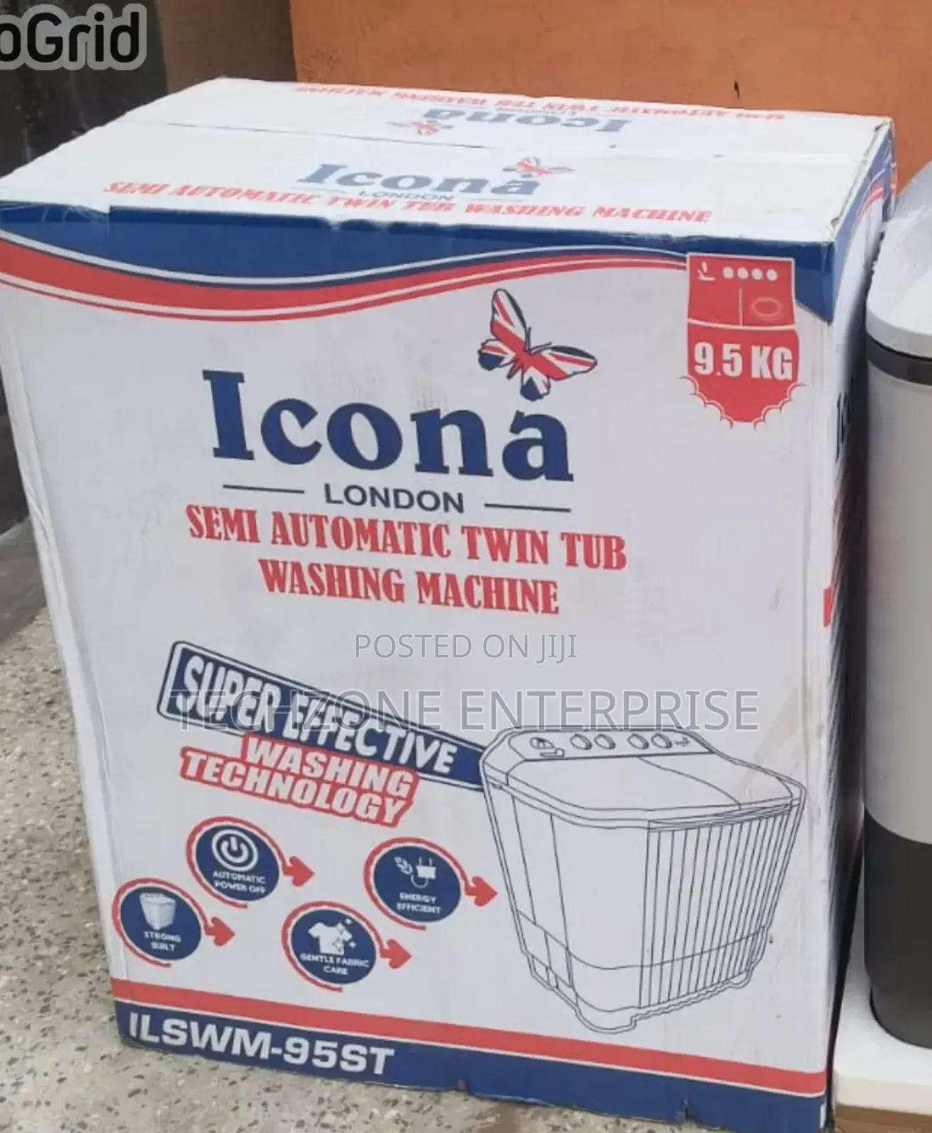 White 9.5kgs Icona Twin Tub Washing Machine 