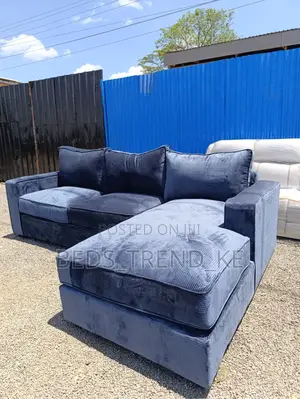 Blue 6 Seater L Seat Sofa.