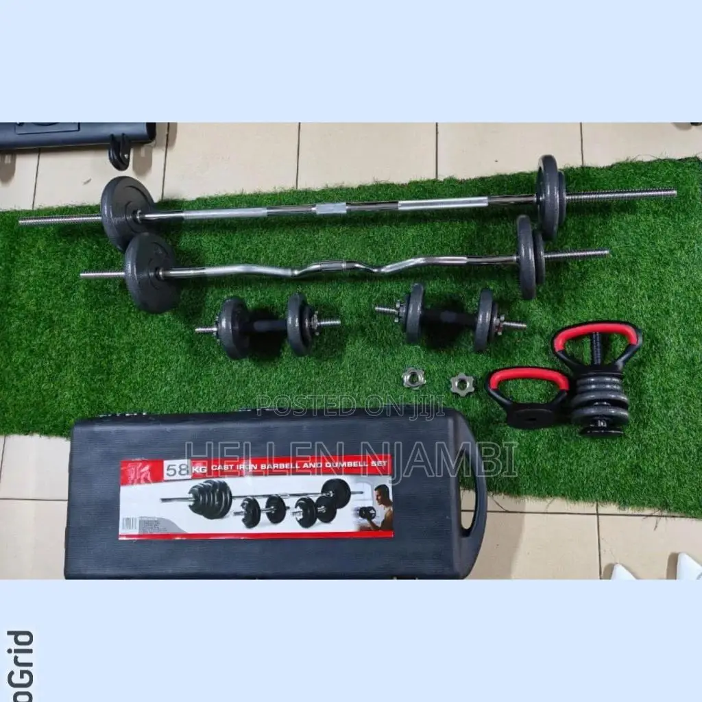 58kgs Dumbbell/Barbell Set With Case