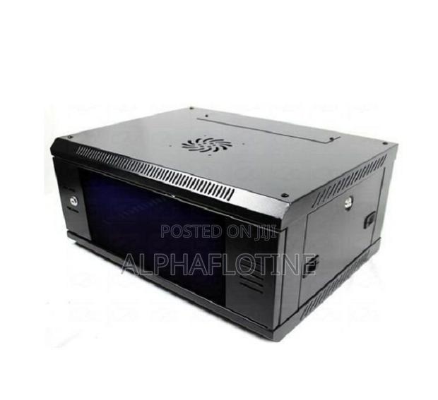 Black 4u Networking Cabinet Designed for Wall-Mountingor Desktop - main view