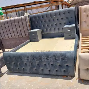 6 by 6 Ft Modern Bed With Side Drawers