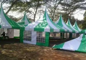 Green and White 100 Seater Tent