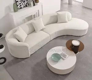 White 3 Seater C Shaped
