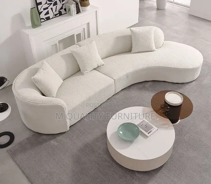 White 3 Seater C Shaped